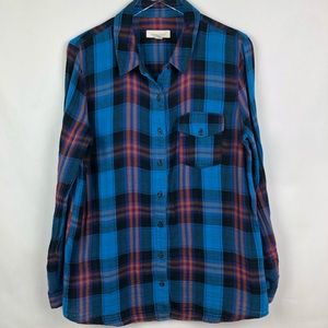 Treasure & Bond | Relaxed Fit Plaid Button Up | L
